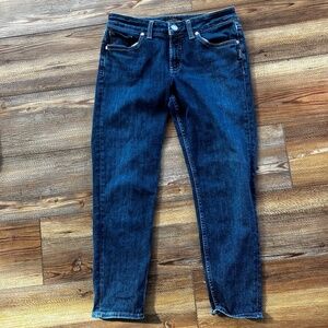 Silver Jeans Women's 28x25 Blue Dark Wash Suki Skinny Crop Jeans